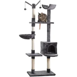 Arbre Chat Avec 4 Plateformes Et Des Jouets