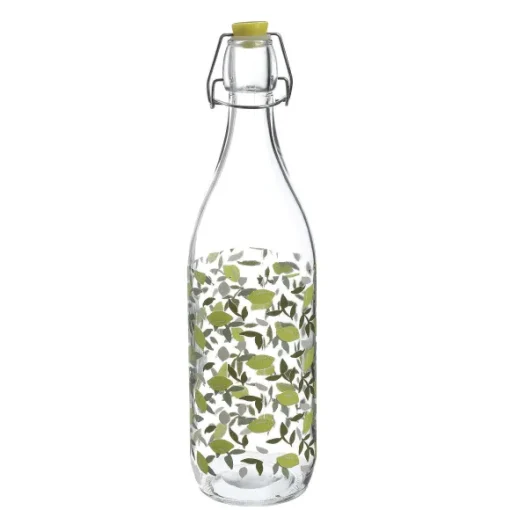 Bouteille En Verre Clapet Citrons 1L