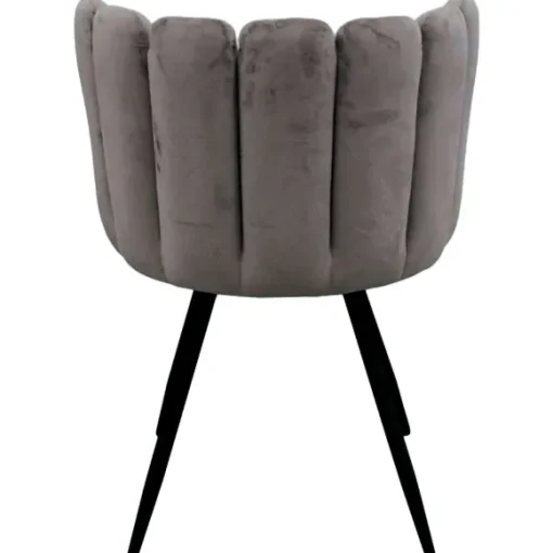 Chaise Ariel En Velours Gris