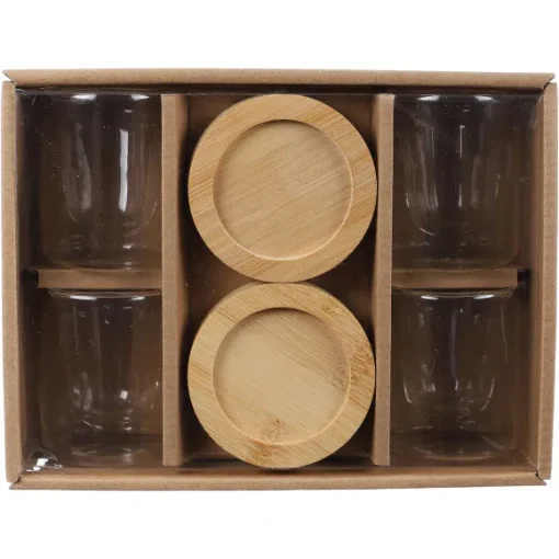 Coffret De 4 Tasses Bambou