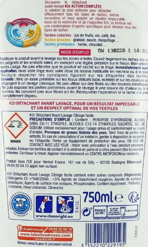 D Tachant Avant Lavage
