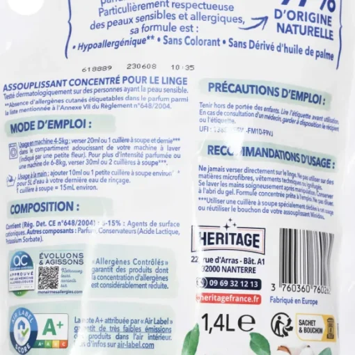 70 Doses D'Adoucissant Douceur De Coton Doypack