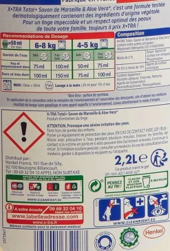 44 Doses De Lessive Liquide Au Savon De Marseille Et L'Aloe Vera