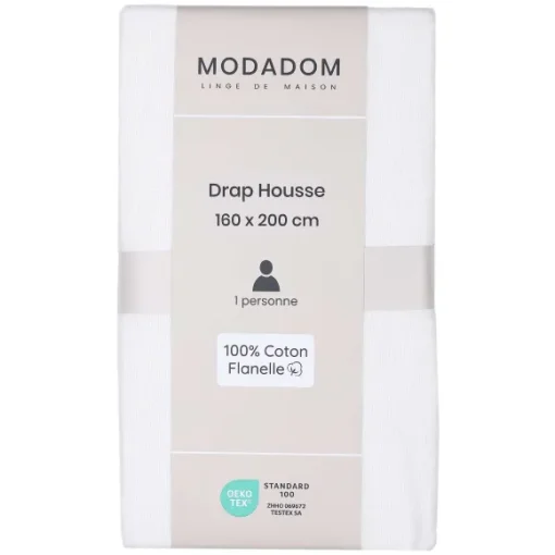 Drap Housse Uni En Coton 160X200Cm
