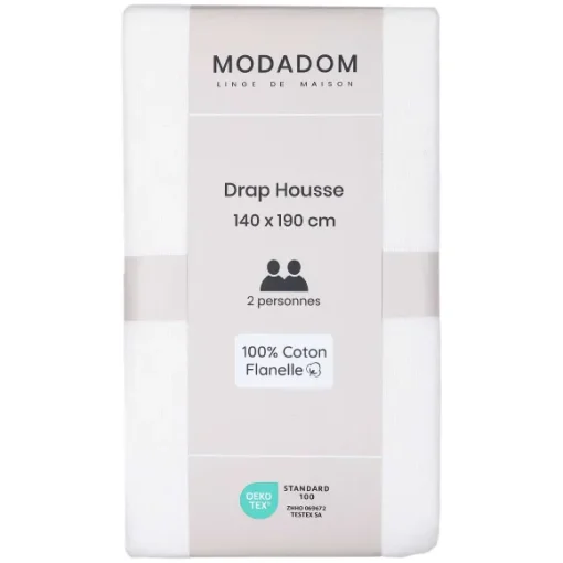 Drap Housse Uni En Coton 140X190Cm