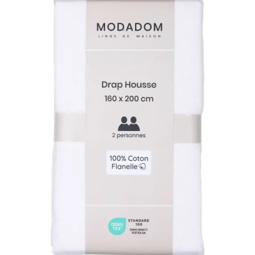 Drap Housse Uni En Coton 160X200Cm
