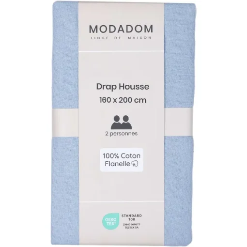 Drap Housse Uni En Coton 160X200Cm