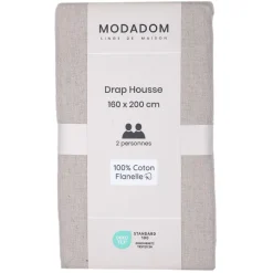 Drap Housse Uni En Coton 160X200Cm