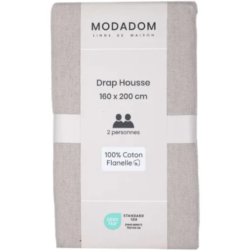 Drap Housse Uni En Coton 160X200Cm