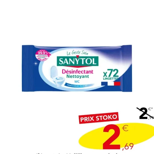 72 Lingettes D Sinfectantes Nettoyantes Wc