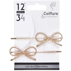 Lot De 2 Barrettes N Ud Rose Gold