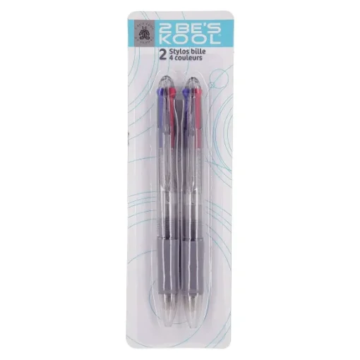 Lot De 2 Stylo Bille 4 Couleurs