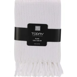 Plaid Nid D'Abeille Blanc
