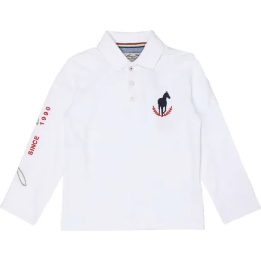 Polo Manches Longues Avec Broderie 3-6 Ans