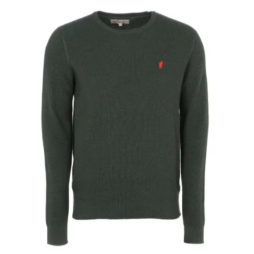 Pull Col Rond Uni Broderie Poitrine