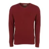 Pull Col V Uni Broderie Poitrine