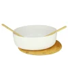 Saladier En Bambou Couvercle + Couverts