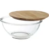 Saladier En Verre Couvercle Bambou 1400Ml
