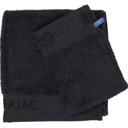 1 Serviette De Toilette 50X100 + 1 Gant Noir