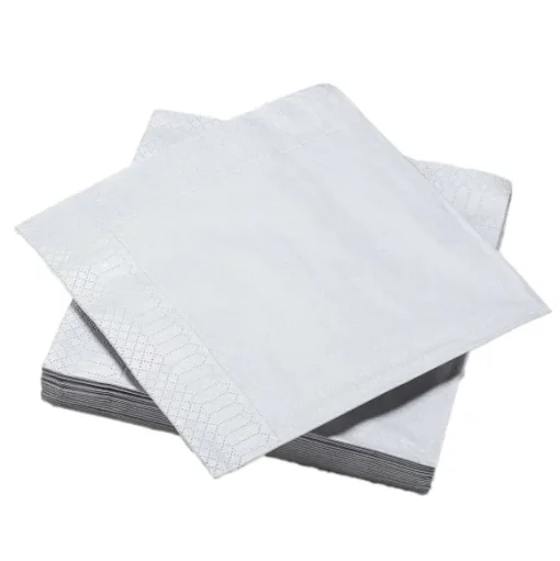 40 Serviettes En Papier Argent