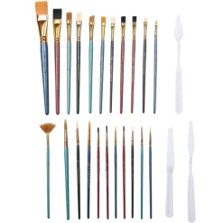 Set De 22 Pinceaux Et 3 Couteaux Peindre