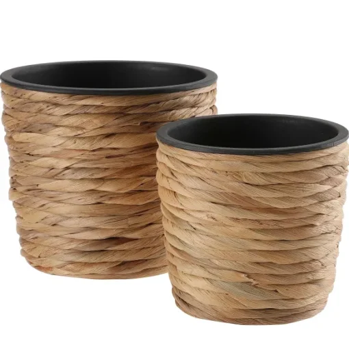 Set De 2 Pots Ronds En Jacinthe D'Eau