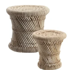 Set De 2 Tables D'Appoint En Corde Naturelle