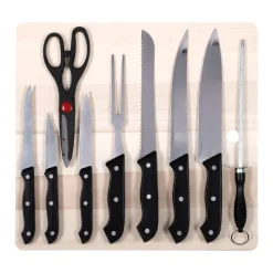 Set De Couteaux 10 Pi Ces + Planche D Couper