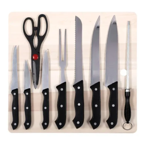 Set De Couteaux 10 Pi Ces + Planche D Couper