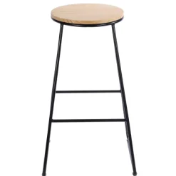 Tabouret M Tal Assise Bois 42.5X42X70 Cm