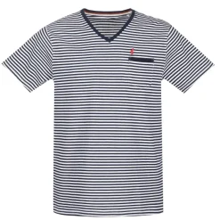 Tee-Shirt Col V Avec Poche La Poitrine