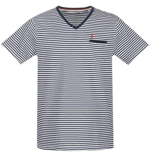 Tee-Shirt Col V Avec Poche La Poitrine