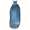 Vase En Verre Recycl Bleu 35Cm
