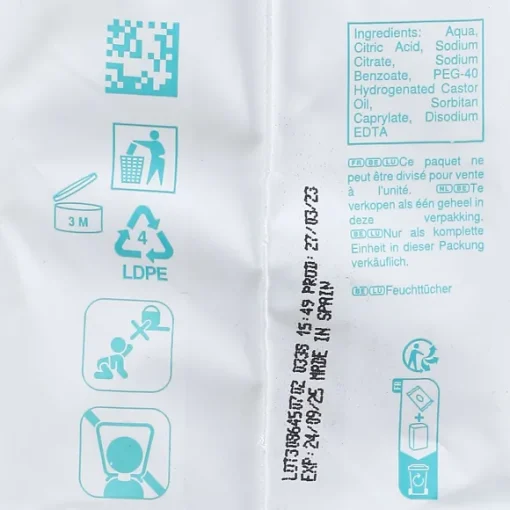 3X48 Lingettes Bébé Harmony Aqua